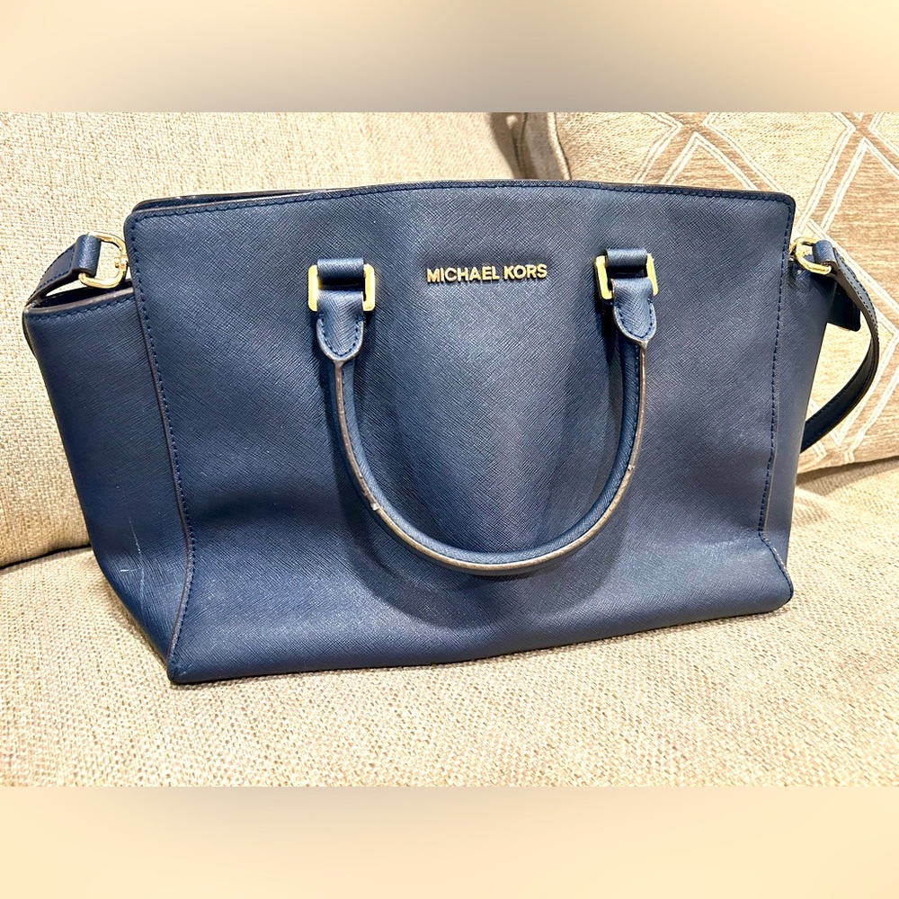 Michael Kors Purse - Navy Blue - Selma Satchel